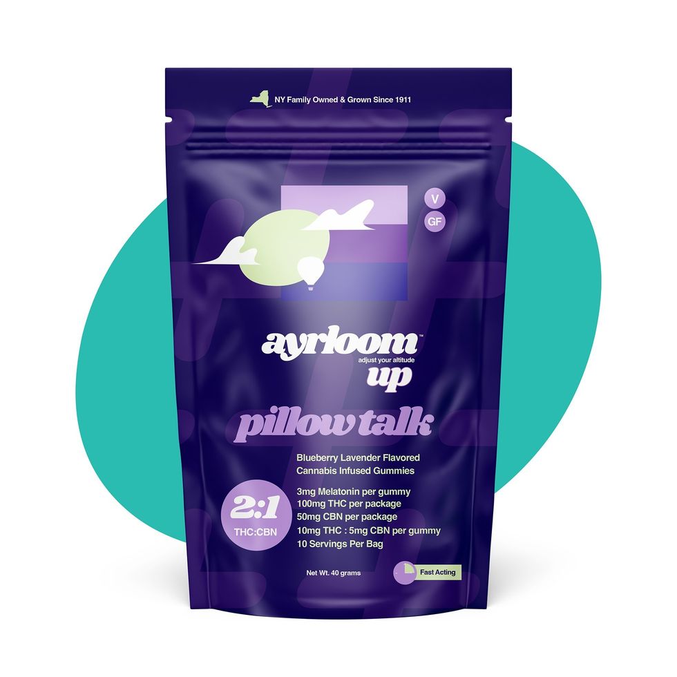Ayrloom Blueberry Lavender Flavored Cannabis Gummies - Sleep Gummies with 3mg Melatonin, 10mg THC and 5mg CBN per gummy