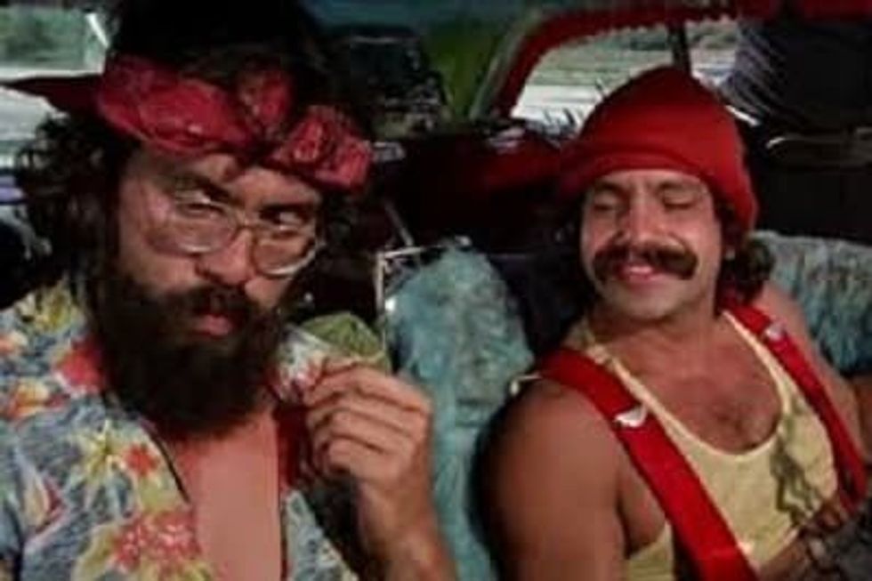 Cheech and Chong in a scene from "Up In Smoke"