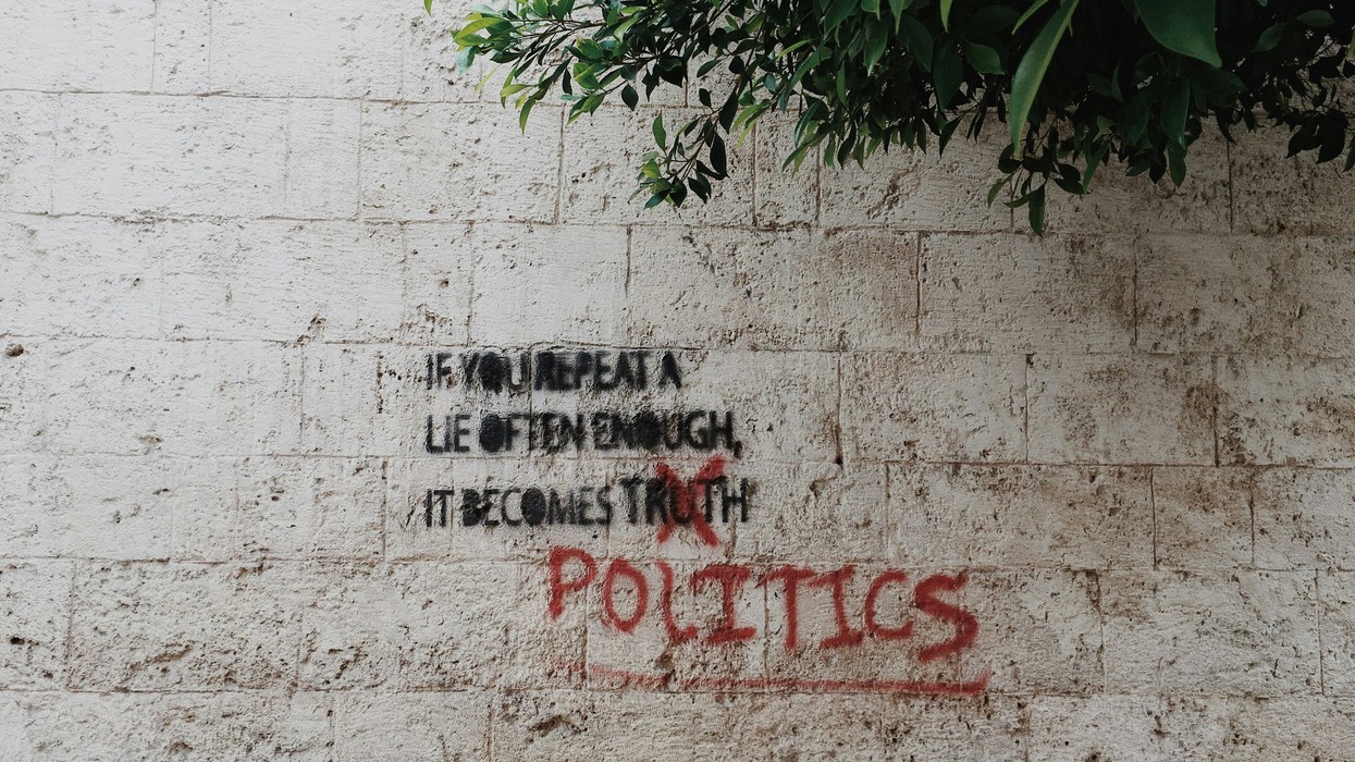 If you repeat a lie often enough it becomes truth printed graffiti on wall