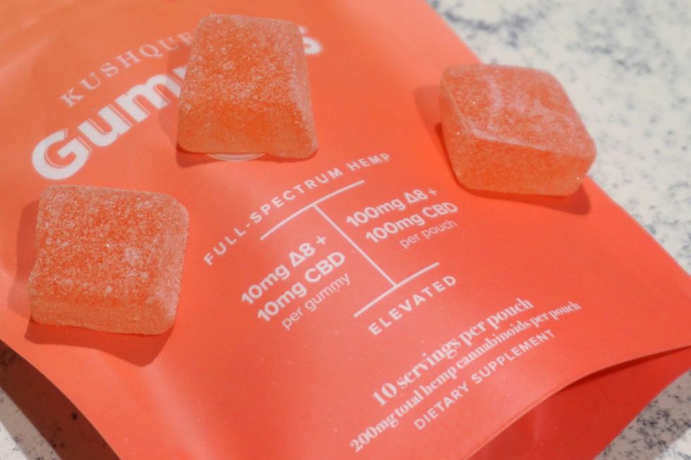 image of gummies atop its packaging