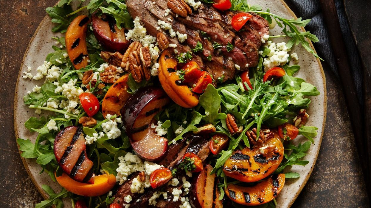 Cannabis Recipe: Flat Iron Steak & Grilled Stone Fruit Salad with Honey Apple Cider Vinaigrette