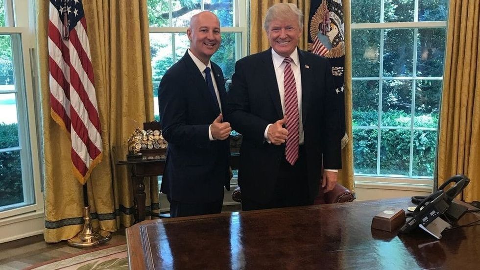 Nebraska Governor Pete Ricketts and Trump