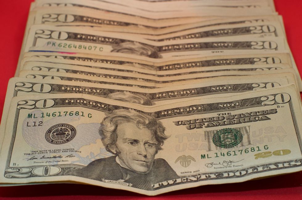 rows of $20 US bills - Andrew Jackson